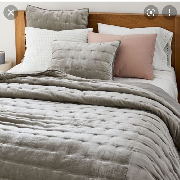 West Elm Bedding West Elm Platinum Lush Tack Stitch Standard Sham Gray Poshmark